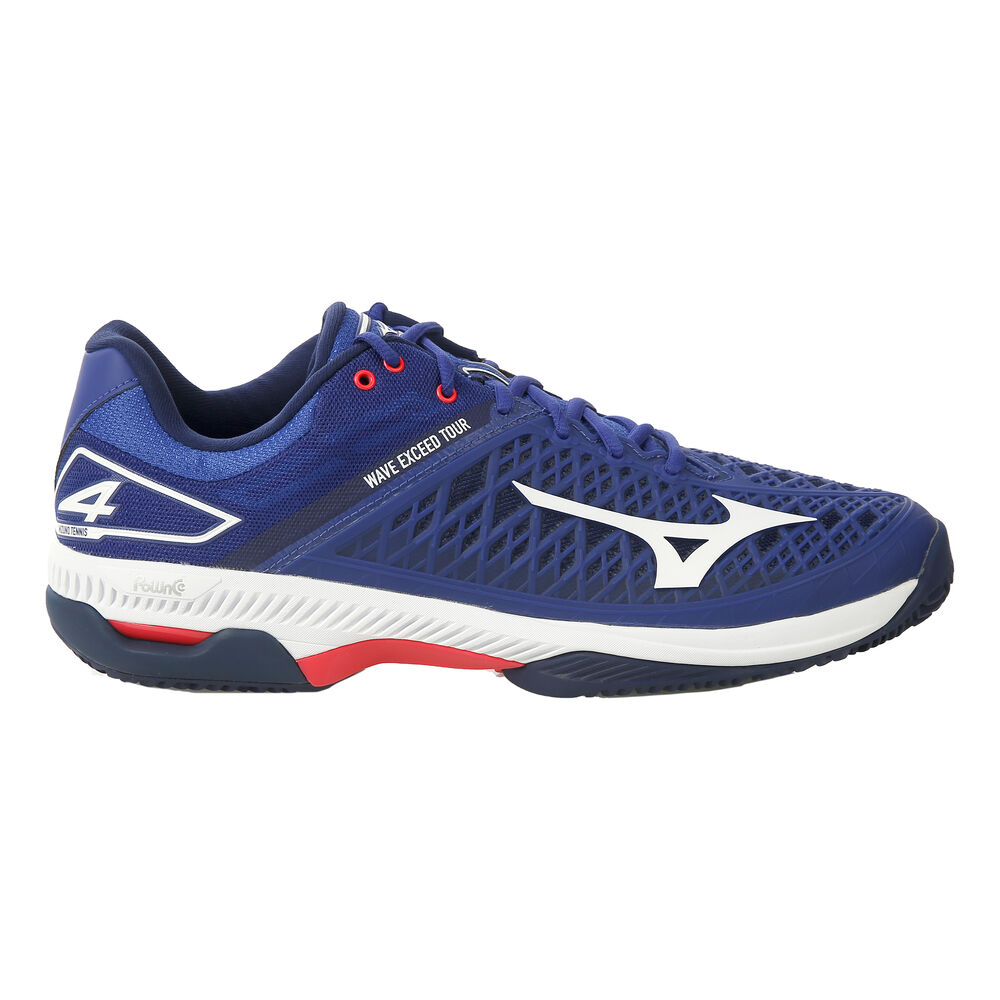 Mizuno Wave Exceed Tour 4 Clay Chaussure Terre Battue Hommes - Bleu Foncé , Blanc
