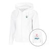 Create Flower Zip Gilet En Coton Femmes-Blanc,Multicouleur