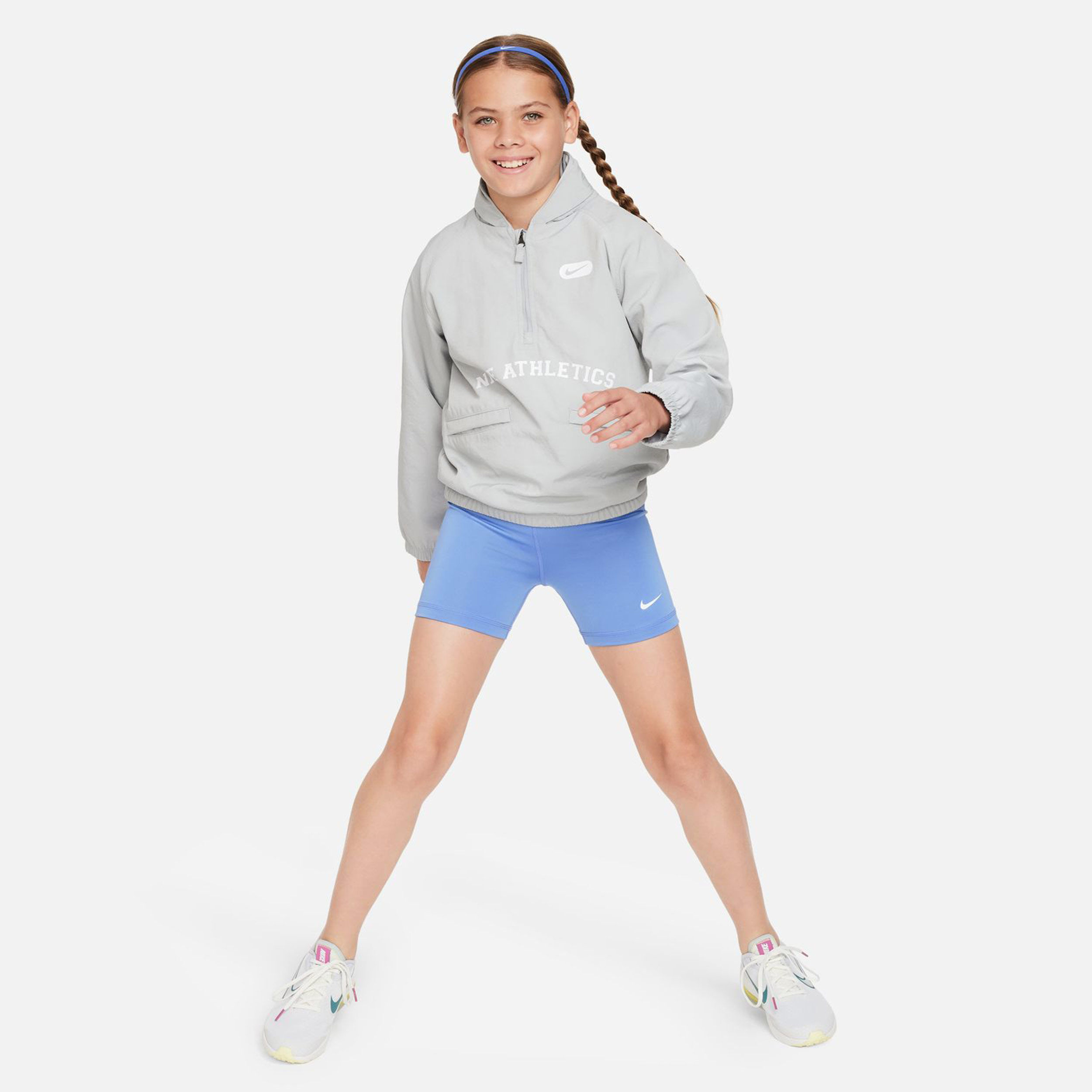 Dri Fit Nike Pro 3in Shorts Filles Bleu Clair Bleu Fonc