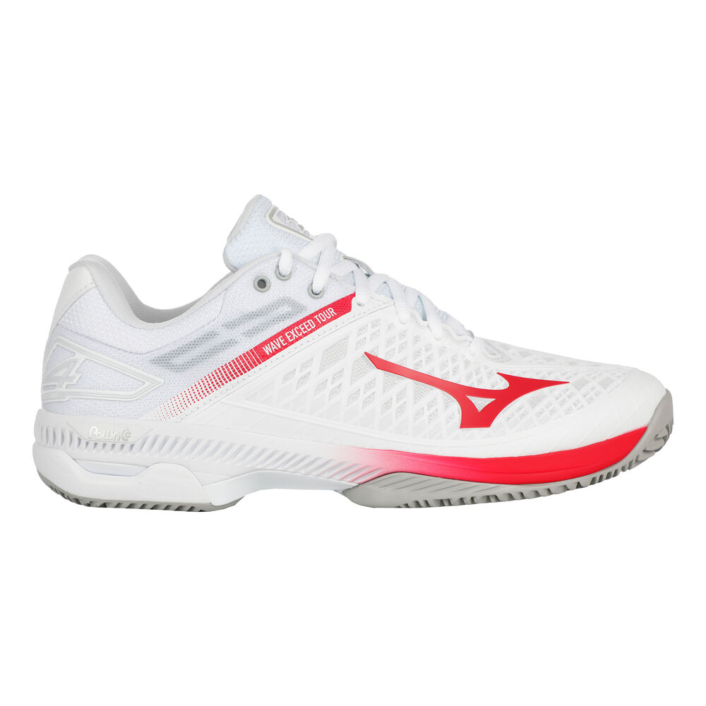 Mizuno Wave Exceed Tour 4 Chaussure Terre Battue Femmes - Blanc , Rouge