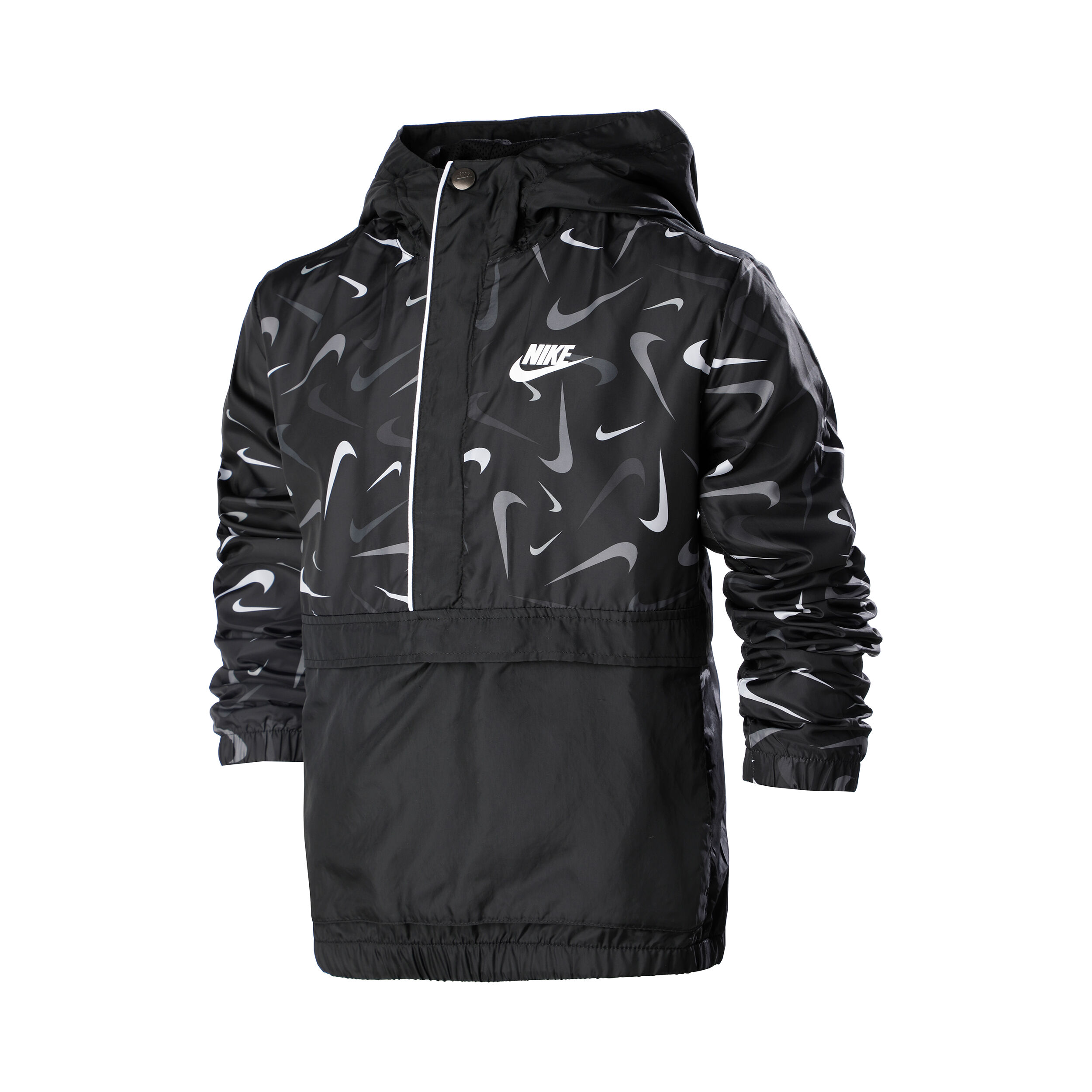 Sportswear All Over Print Woven Veste De Survetement Garcons Noir Blanc