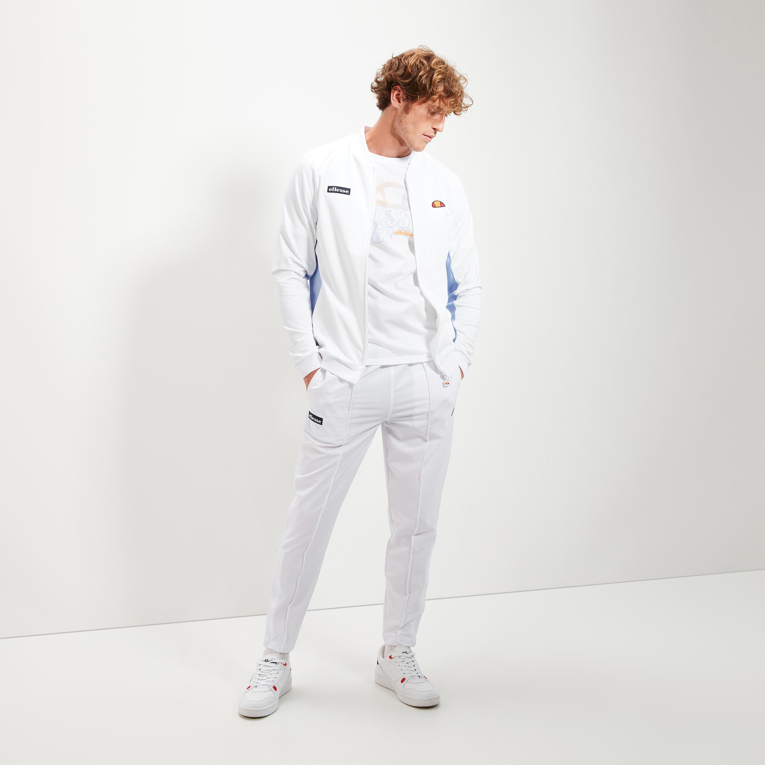 Crusoe Veste De Survetement Hommes Blanc Bleu Clair