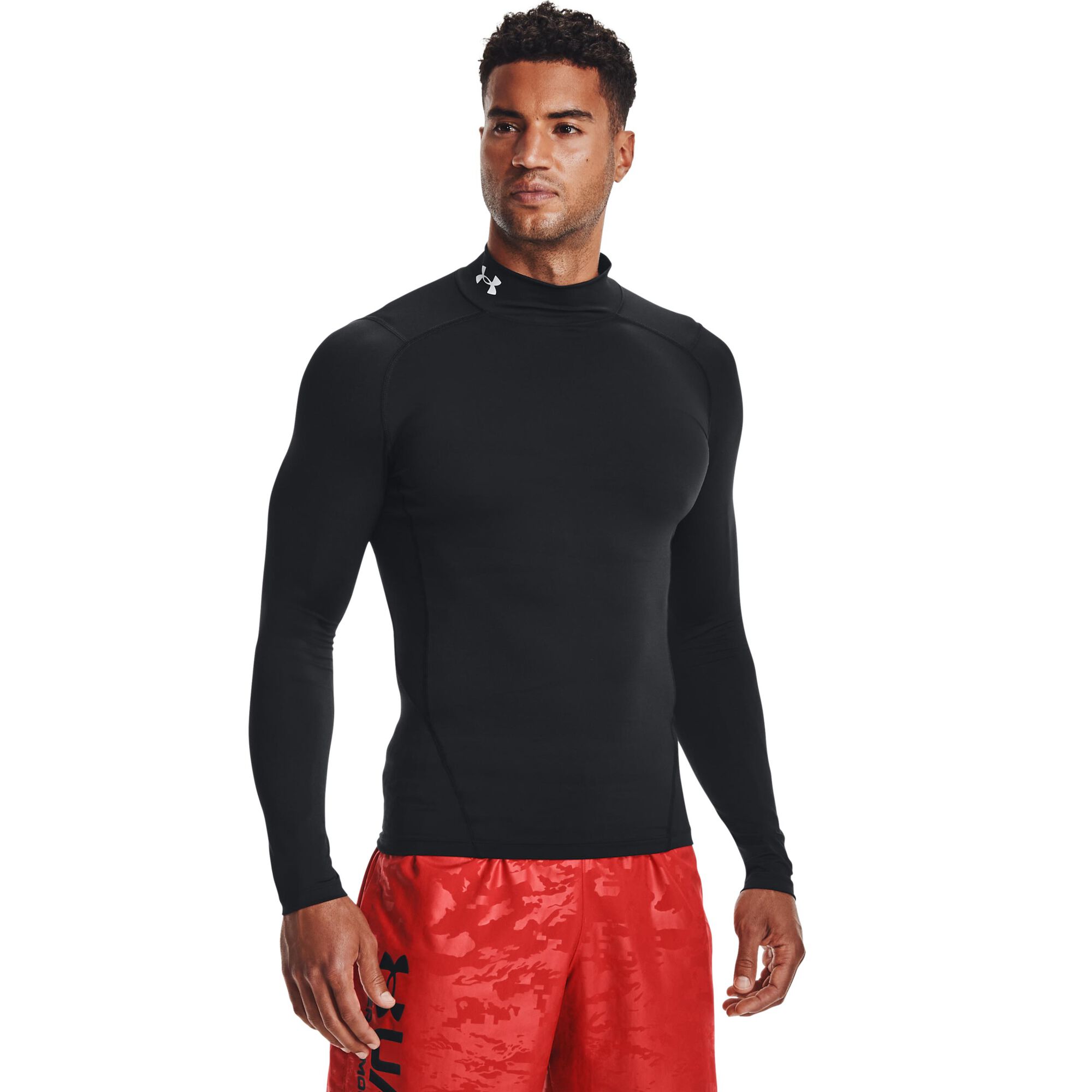 Under Armour Heatgear Comp Mock Haut Manches Longues Hommes Noir