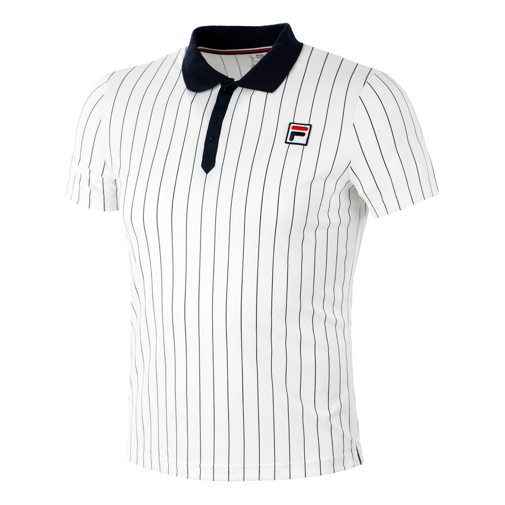 Fila Stripes Björn Polo Hommes - Blanc , Bleu Foncé