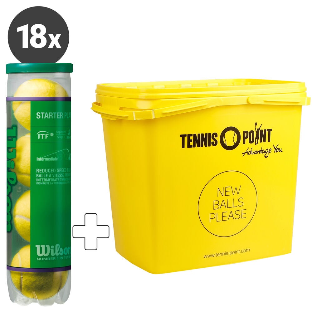Wilson Starter Play (Stage 1) 18 Tubes De 4 + Seau à Balles
