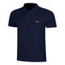 Ribbed Collar Polo Hommes - bleu, blanc