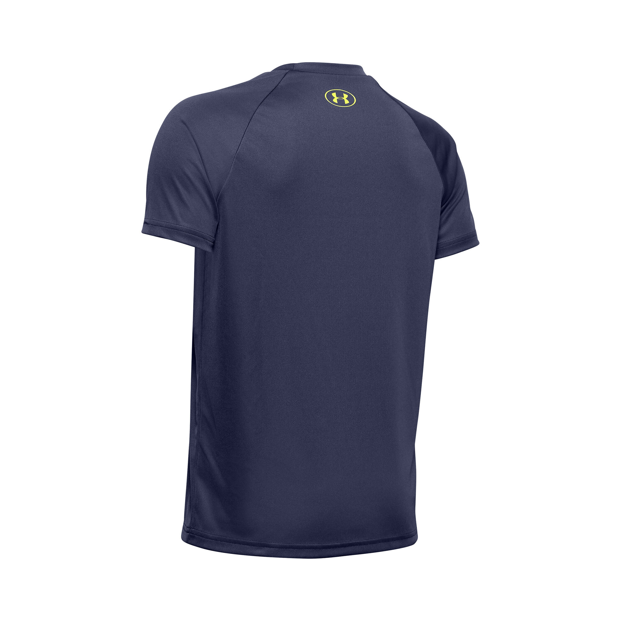 Buy Under Armour Tech Hybrid Print Fill Logo Tshirt Garçons Bleu Foncé , Jaunes Fluo online
