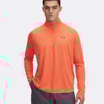 Vêtements Under Armour Under Armour Tech Textured Half-Zip Haut Manches Longues Hommes-Orange