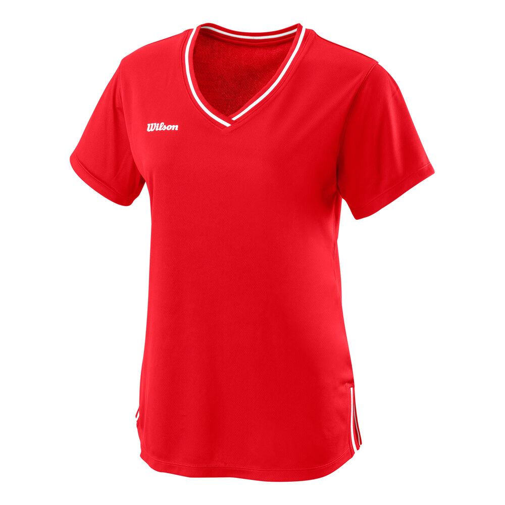 Wilson Team II V-Neck T-shirt Femmes - Rouge
