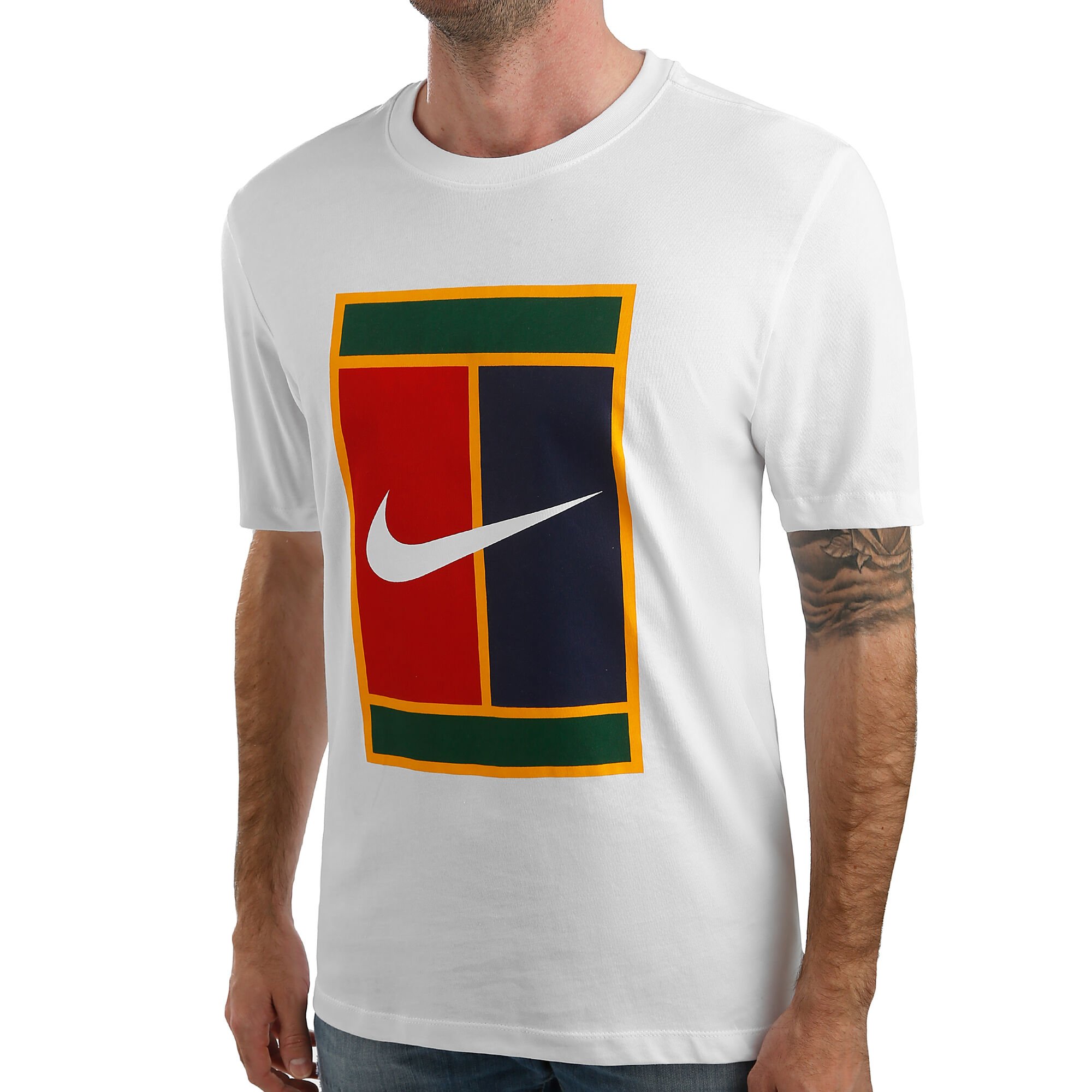 Buy Nike Court Heritage Logo T shirt Hommes Blanc Jaune online Buy Nike Court Heritage Logo T shirt Hommes Blanc Jaune online