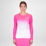 Crew Gradiant Haut Manches Longues Femmes-Pink,Blanc