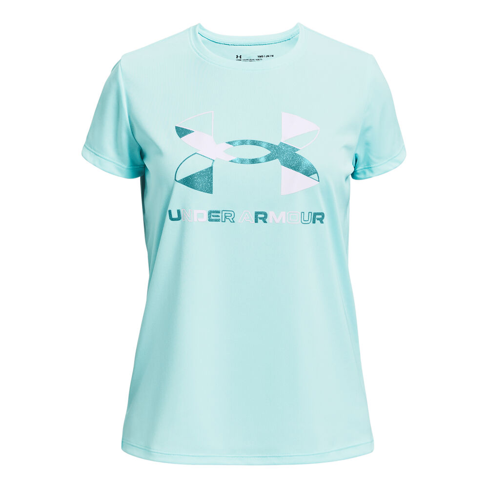 Under Armour Tech Graphic Big Logo T-shirt Filles - Bleu Clair , Blanc