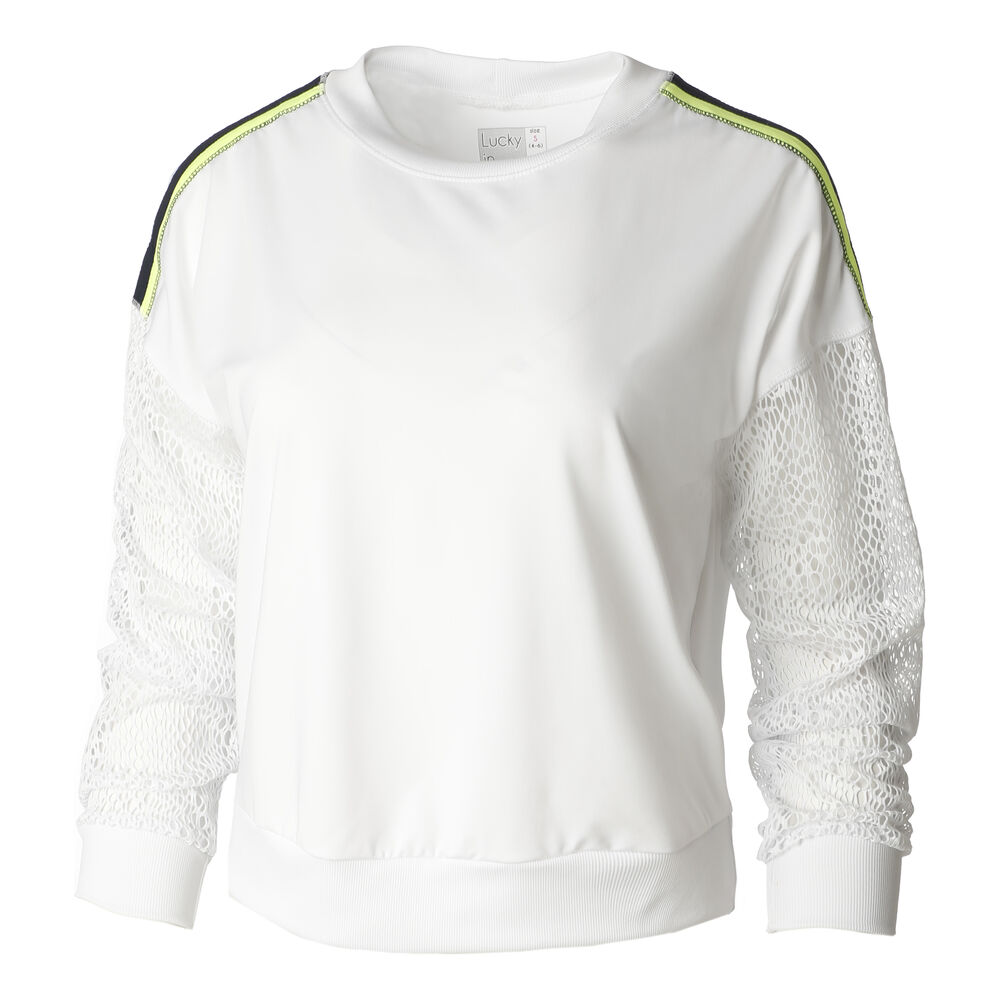 Lucky in Love In The Net Sweat-shirt Femmes - Blanc , Jaunes Fluo