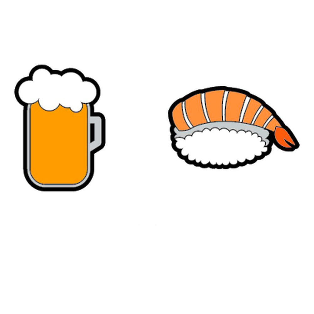 Gamma String Things Bier, Shrimp Sushi Antivibrateur Conditionné Par Pack Deux - Orange , Blanc