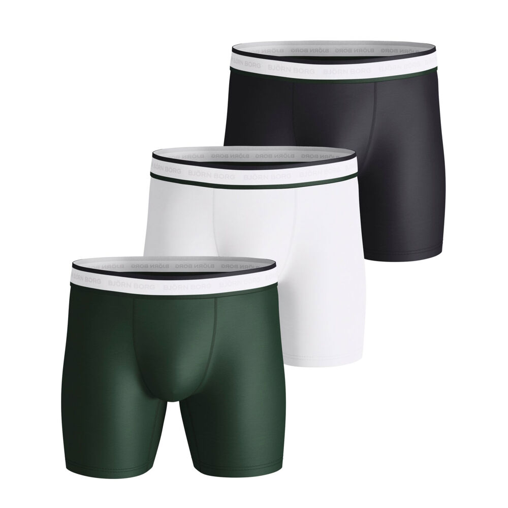 Björn Borg Tennis Solid Philip Caleçon Pack De 3 Hommes - Vert , Noir