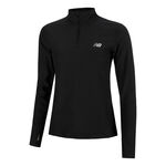V&ecirc;tements New Balance New Balance Space Dye Quarter Zip Haut Manches Longues Femmes-Noir