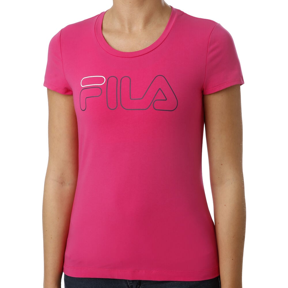 Fila Reni T-shirt Femmes - Pink , Bleu Foncé