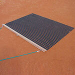 &Eacute;quipement court de tennis Tegra Tegra Tapis De Balayage Avec Baguette En Bois Amovible, Lourd-Marron,Noir Mat