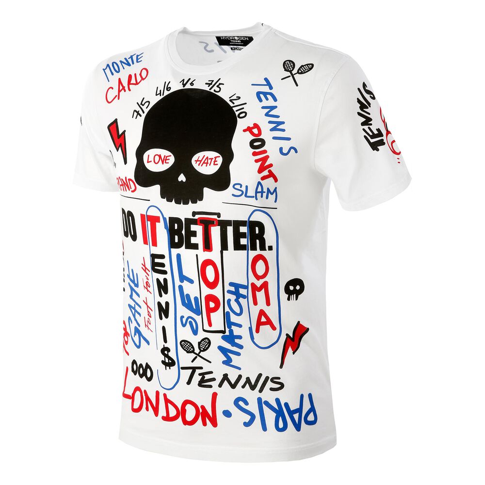 Hydrogen Graffiti T-shirt Edition Spéciale Hommes - Blanc , Multicouleur