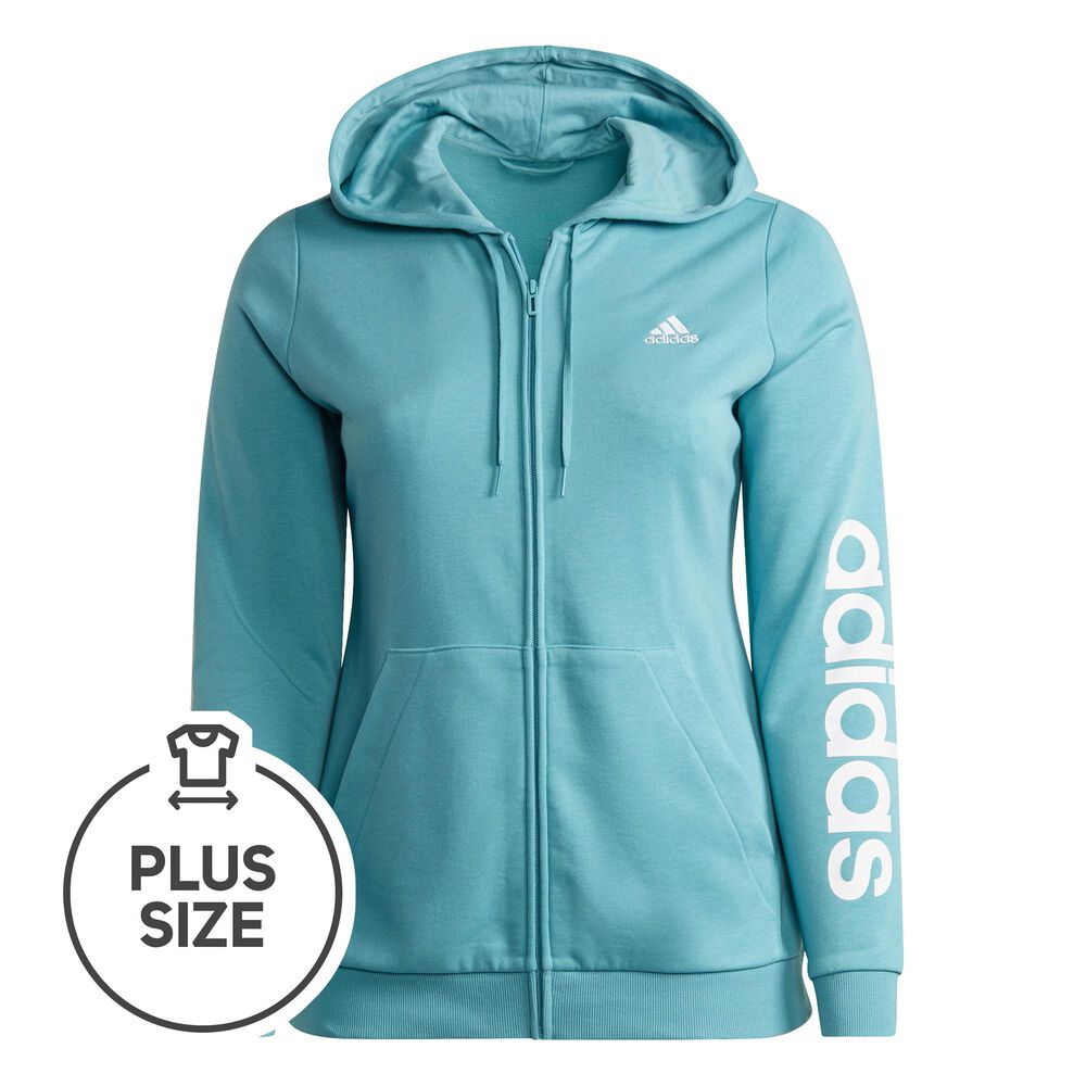 adidas Linear FT Plus Size Gilet En Coton Femmes - Turquoise , Blanc