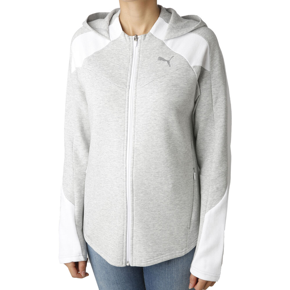 Puma Evostripe Gilet En Coton Femmes - Gris Clair , Blanc