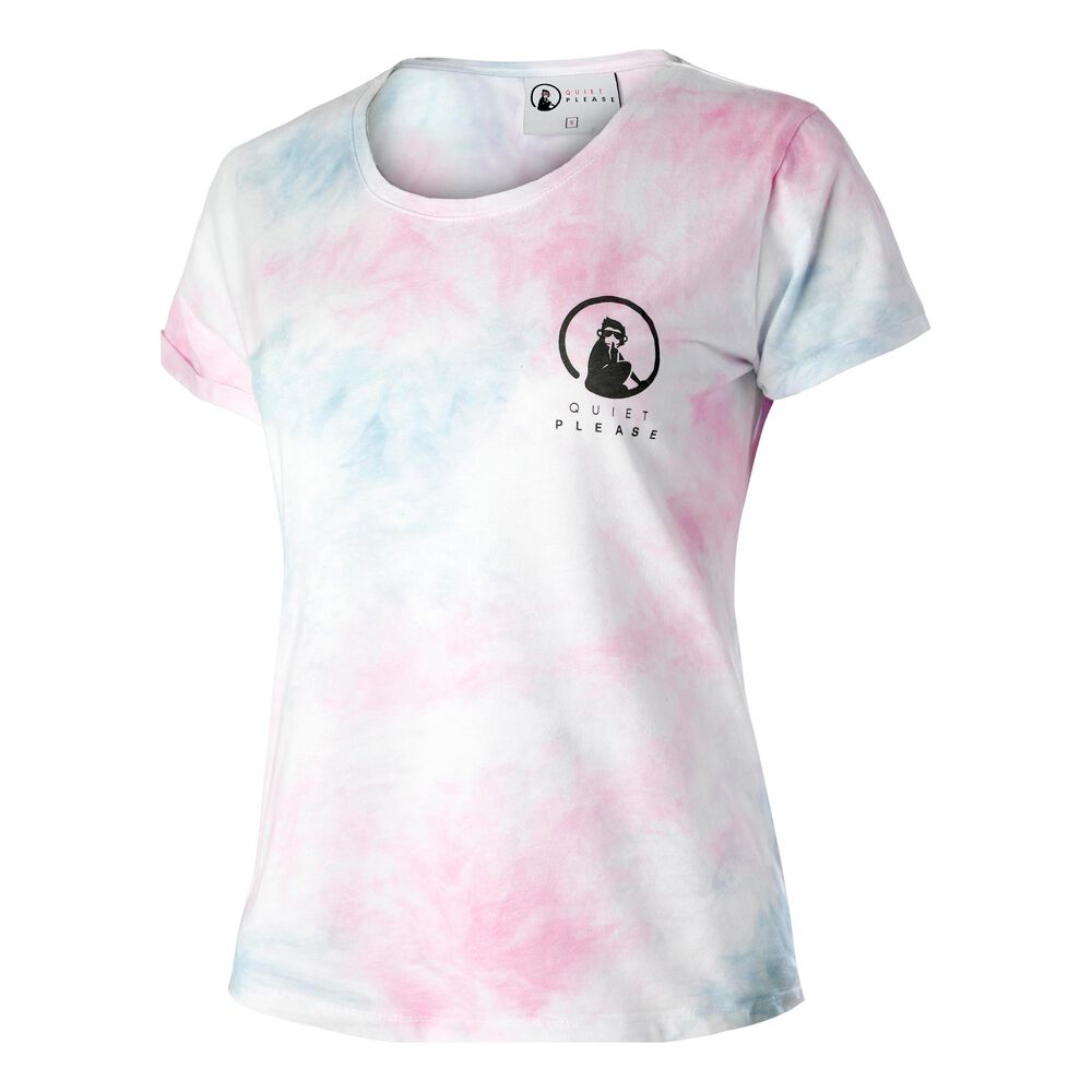 Quiet Please Tie Dye T-shirt Femmes - Rosé, Multicouleur