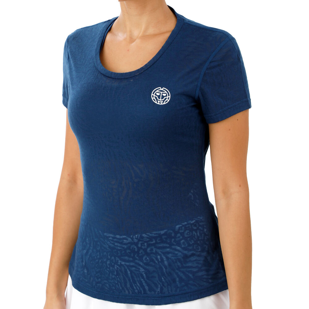 BIDI BADU Anni Bournout Tech T-shirt Femmes - Bleu Foncé , Blanc