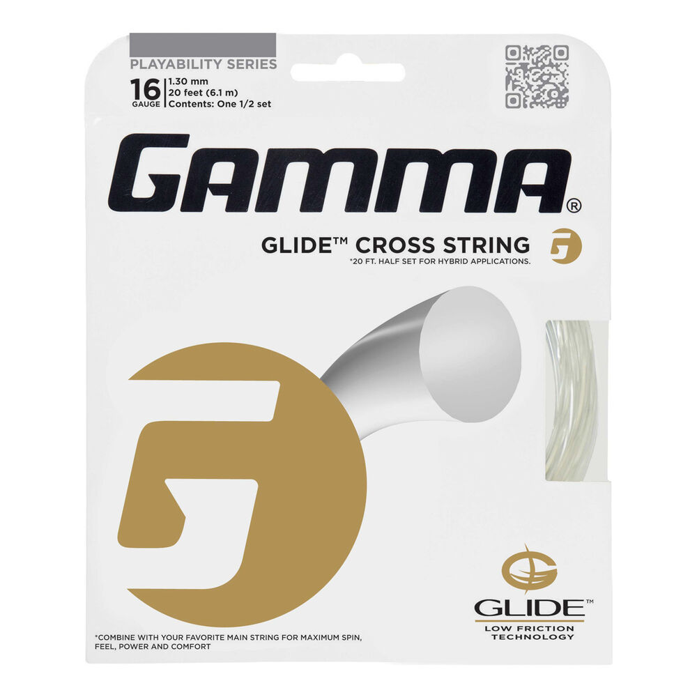 Gamma Glide Cross Halfset Crystal Cordage En Garniture 6,10m - Blanc