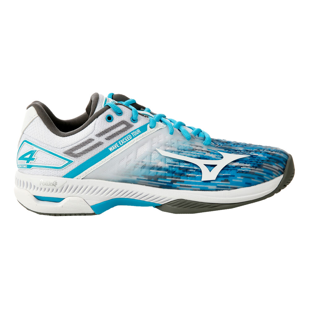 Mizuno Wave Exceed Tour 4 Chaussures Toutes Surfaces Femmes - Blanc , Turquoise