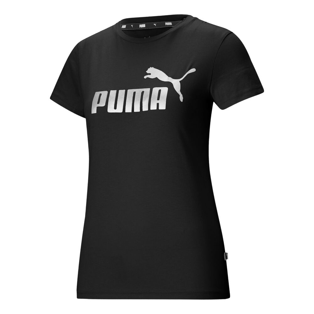 Puma Essential Metallic Logo T-shirt Femmes - Noir , Argent