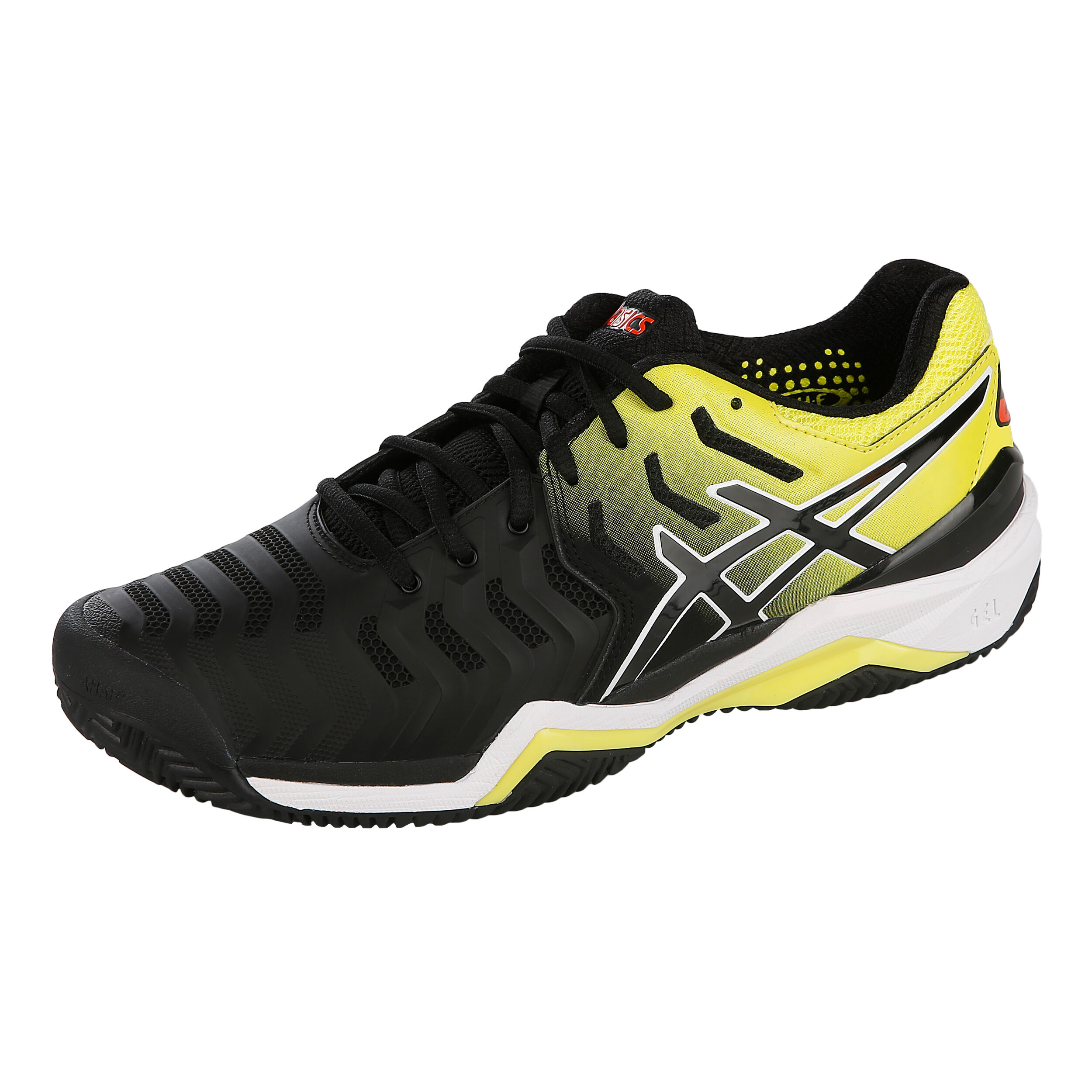 Gel Resolution 7 Clay Chaussure Terre Battue Hommes Noir Jaune