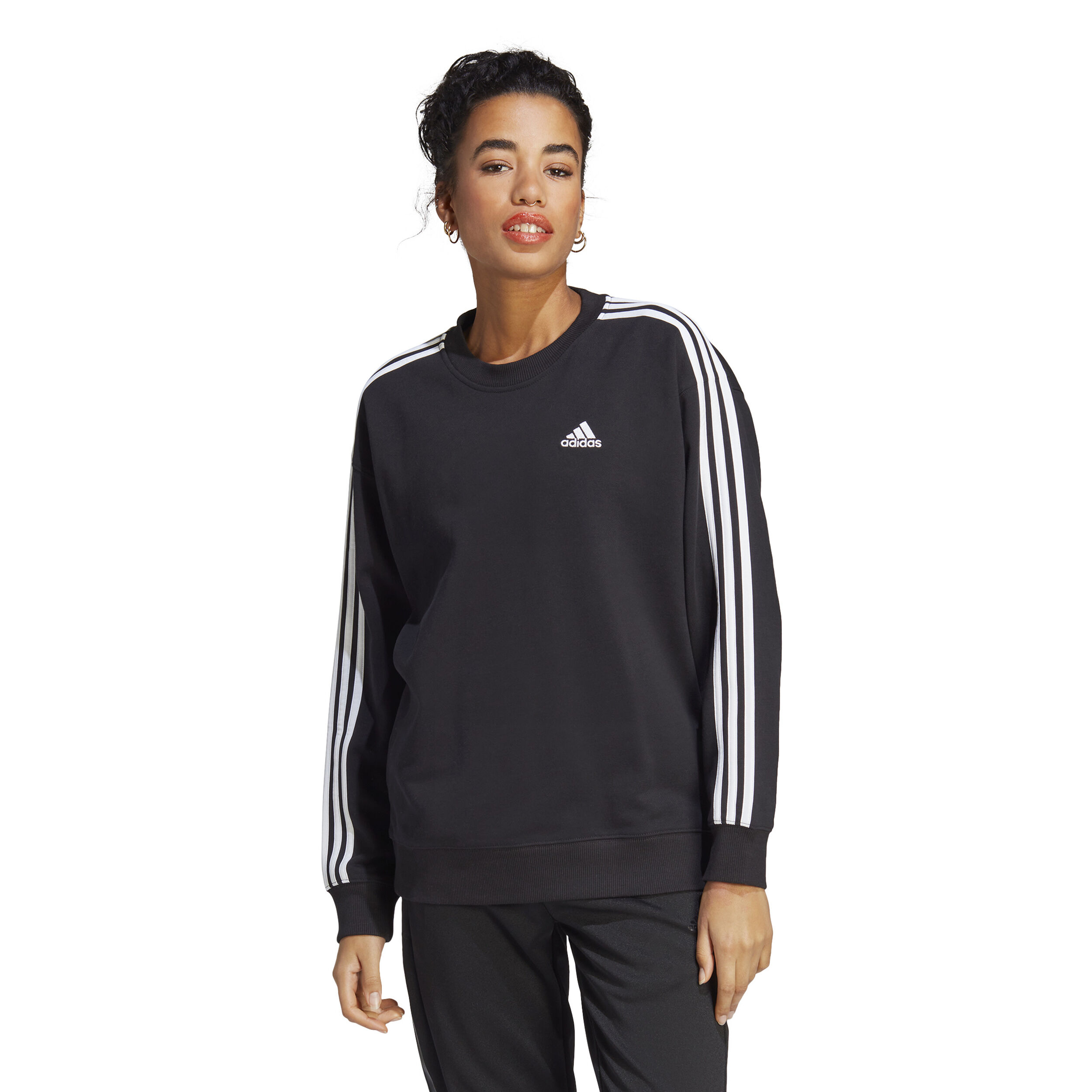 Buy adidas 3 Stripes Sweat shirt Femmes Noir Blanc online Tennis Point FR