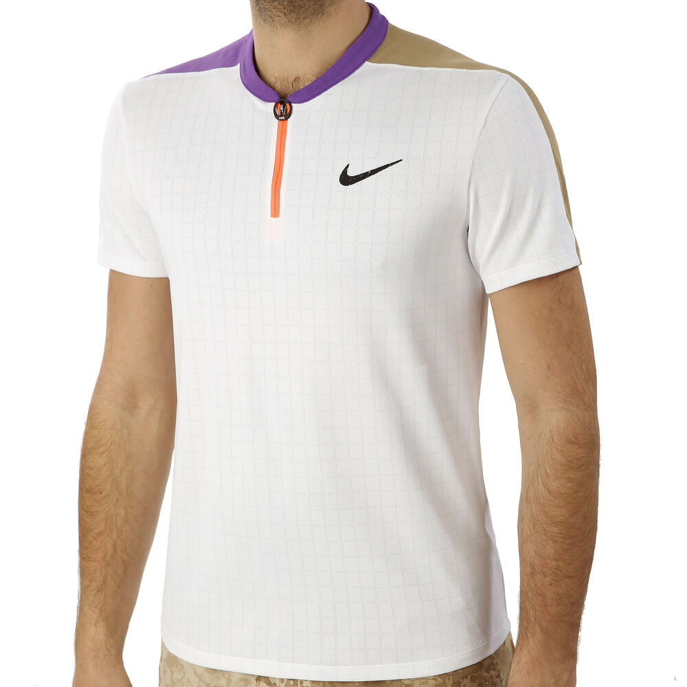 Nike Court Breathe Slam MB Polo Hommes - Blanc , Multicouleur