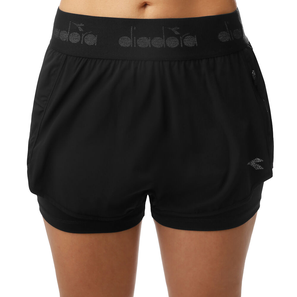 Diadora Double Layer Shorts Femmes - Noir , Gris