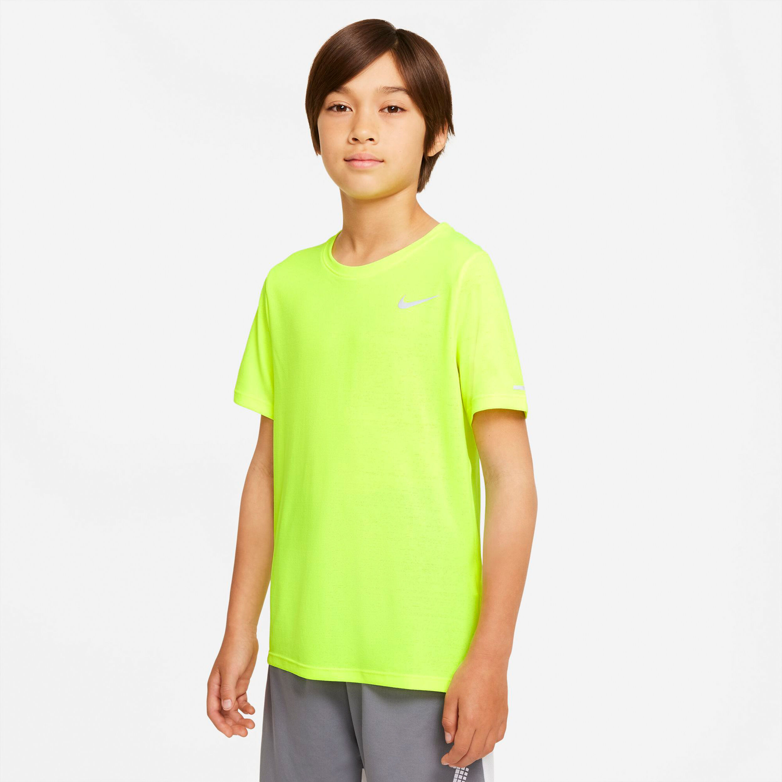 Dri Fit Miler T shirt Garcons Jaunes Fluo