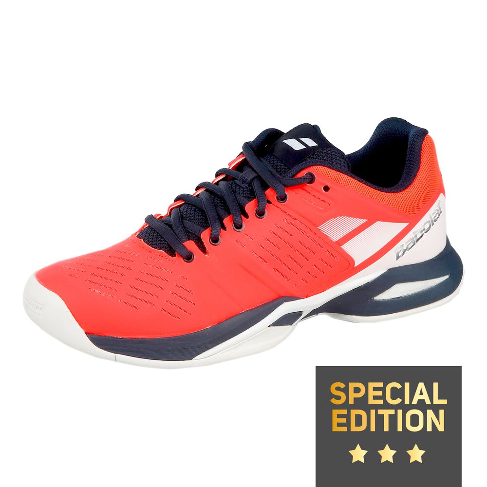 Babolat Propulse Team Indoor Chaussure Moquette Edition Spéciale Femmes - Rouge , Blanc