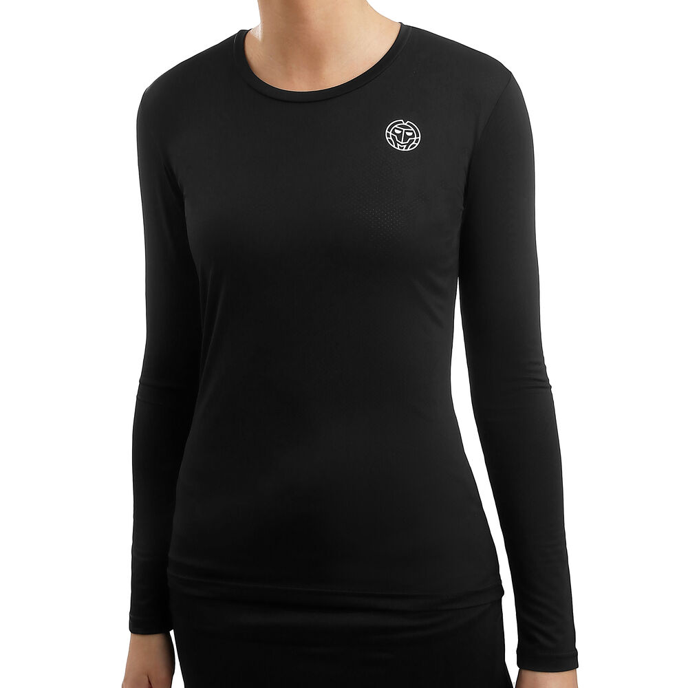 BIDI BADU Pia Tech Round-Neck Haut Manches Longues Femmes - Noir , Blanc
