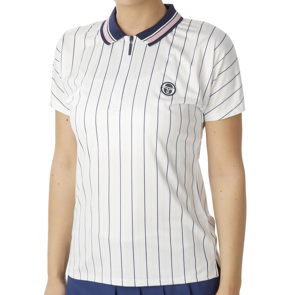 Sergio Tacchini Paris Polo Femmes - Blanc , Bleu Foncé