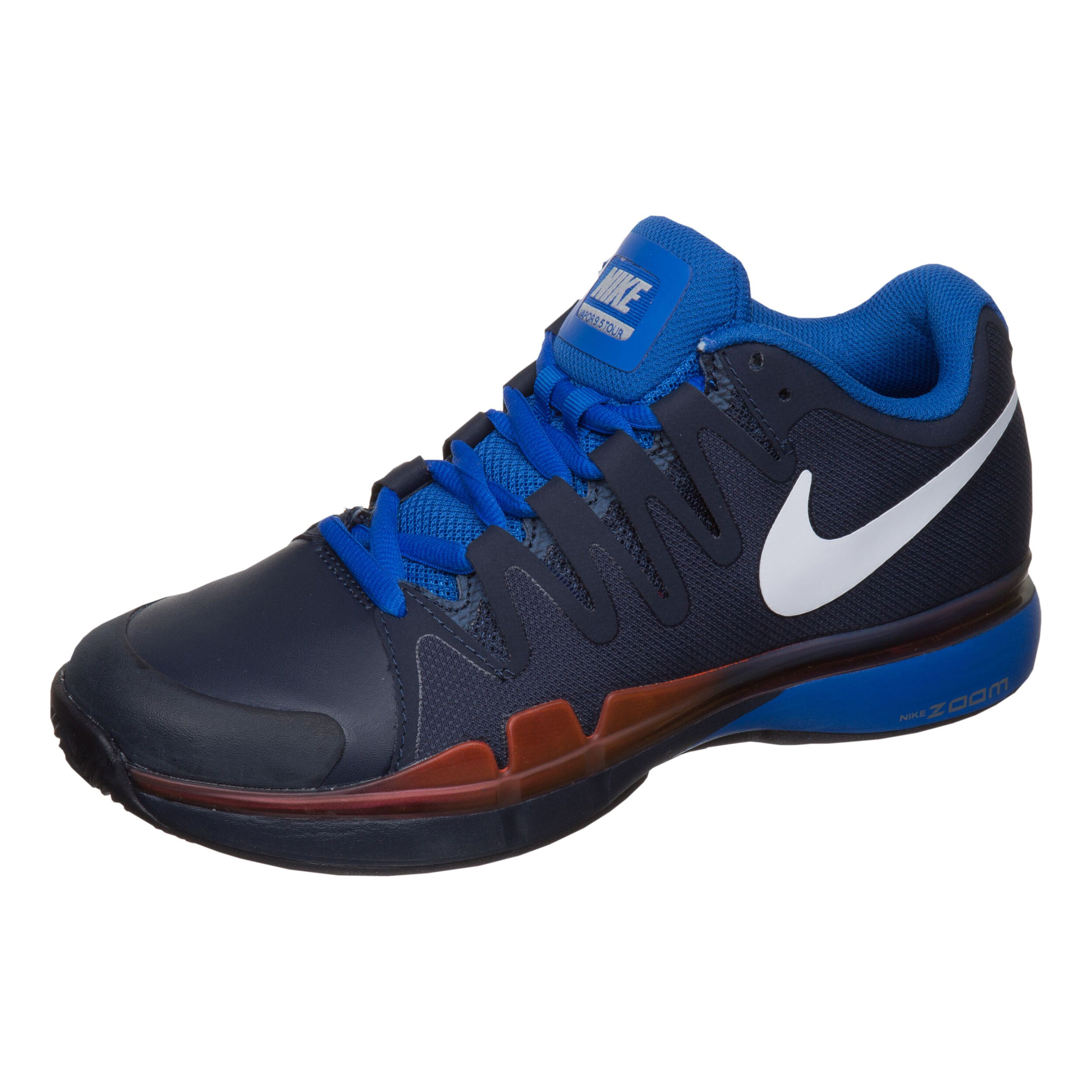 Buy Nike Roger Federer Zoom Vapor 9.5 Tour Chaussure Terre Battue Hommes Bleu Fonce Rouge online Tennis Point FR