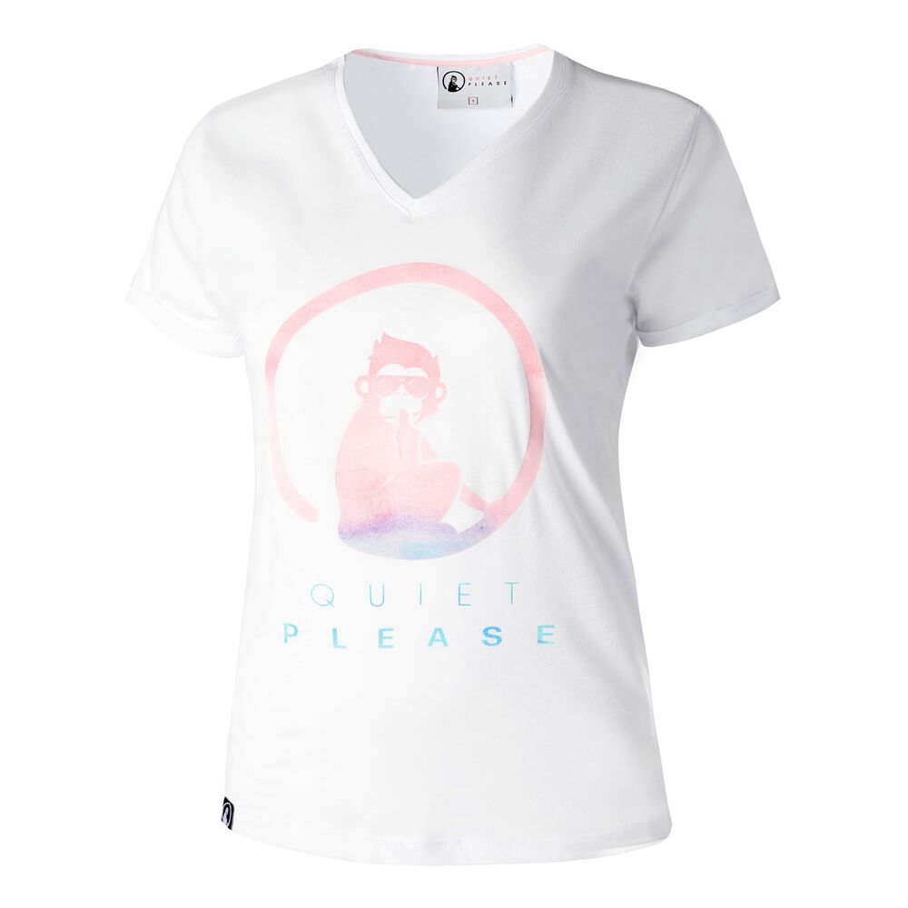 Quiet Please Tie Dye Logo T-shirt Femmes - Blanc , Multicouleur