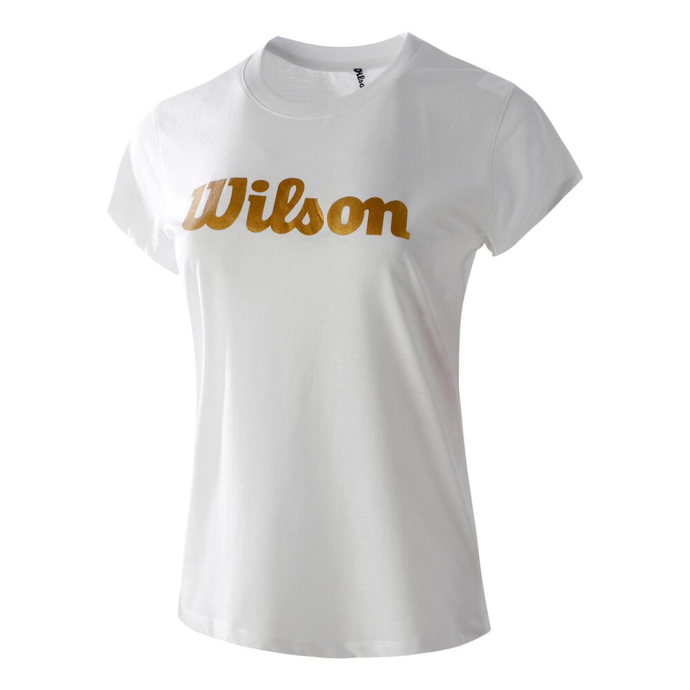Wilson Script Tech T-shirt Edition Spéciale Femmes - Blanc , Jaune Doré