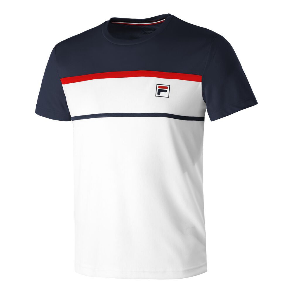 Fila Steve T-shirt Hommes - Blanc , Bleu Foncé