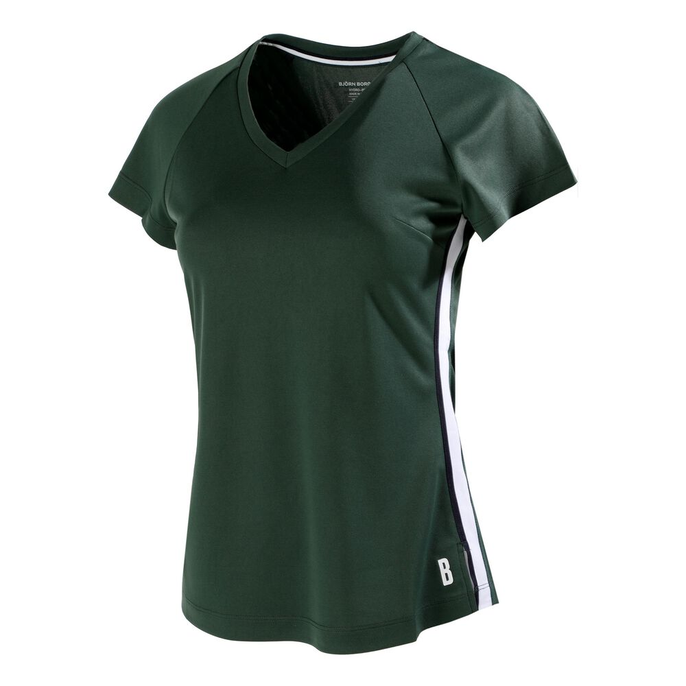 Björn Borg Tesia V T-shirt Femmes - Vert Foncé , Blanc