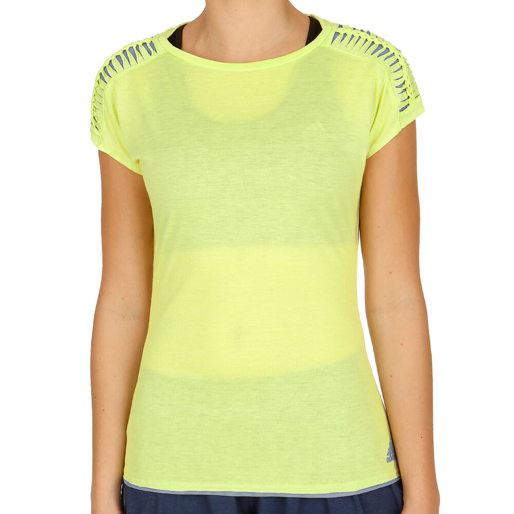 adidas T-shirt Femmes - Jaune Lemon, Bleu Clair