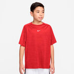 Vêtements de tennis Nike Nike Dri-FIT Multi Heather T-shirt Enfants-rouge foncé