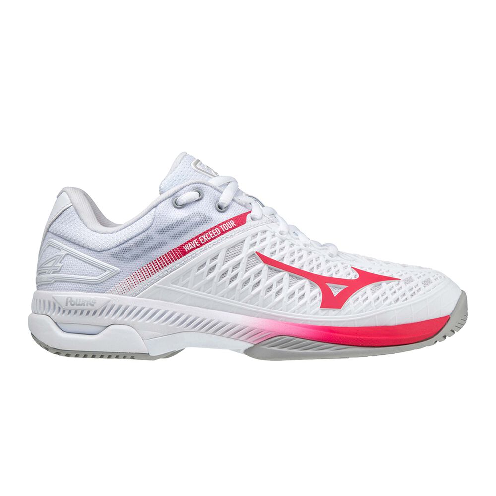 Mizuno Wave Exceed Tour 4 Chaussures Toutes Surfaces Femmes - Blanc , Rouge