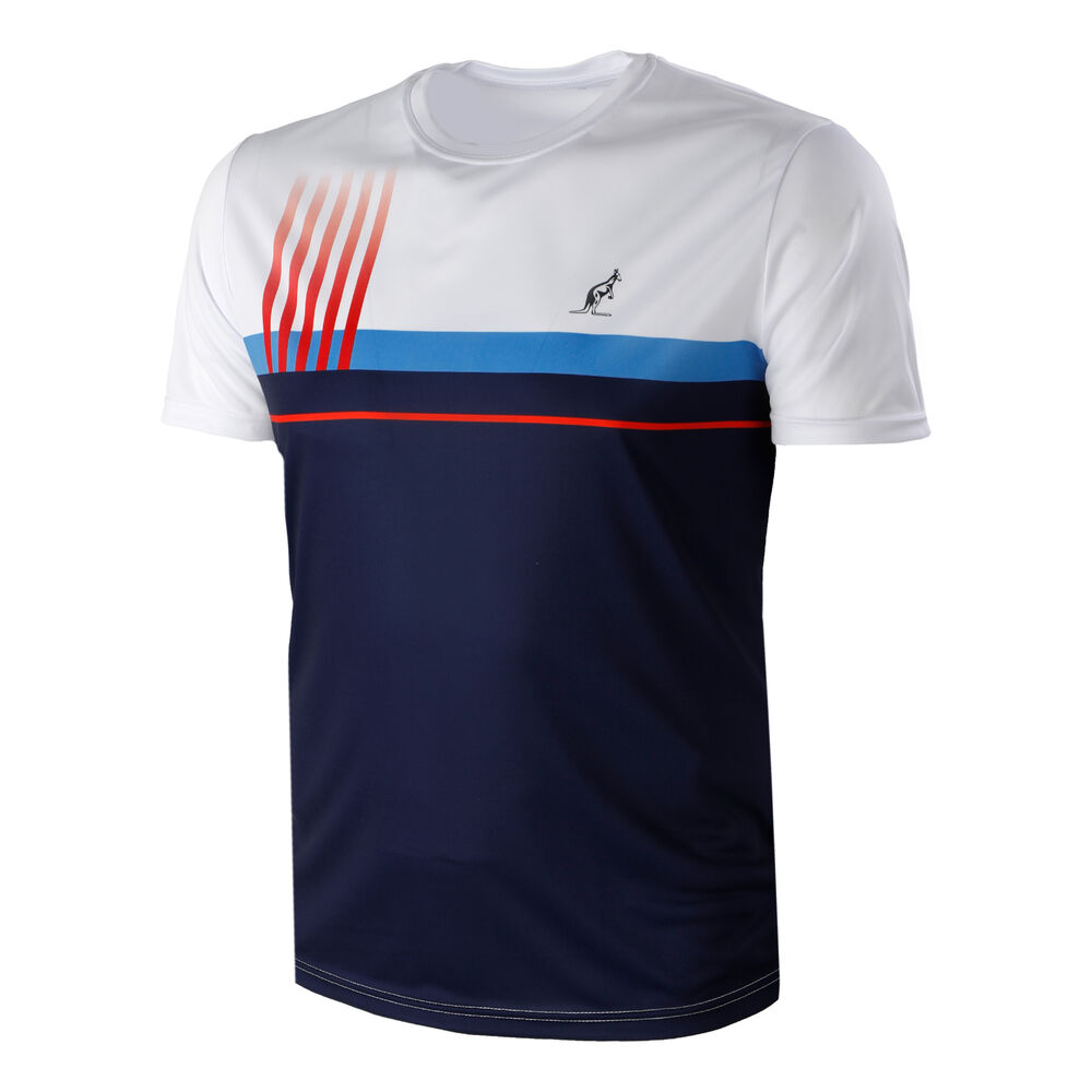 Australian Printed Stripes T-shirt Hommes - Bleu Foncé , Multicouleur