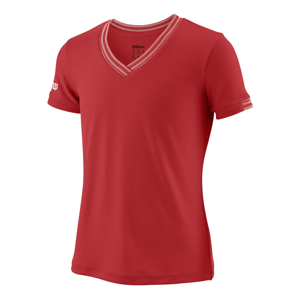 Wilson Team V-Neck T-shirt Filles - Rouge , Blanc