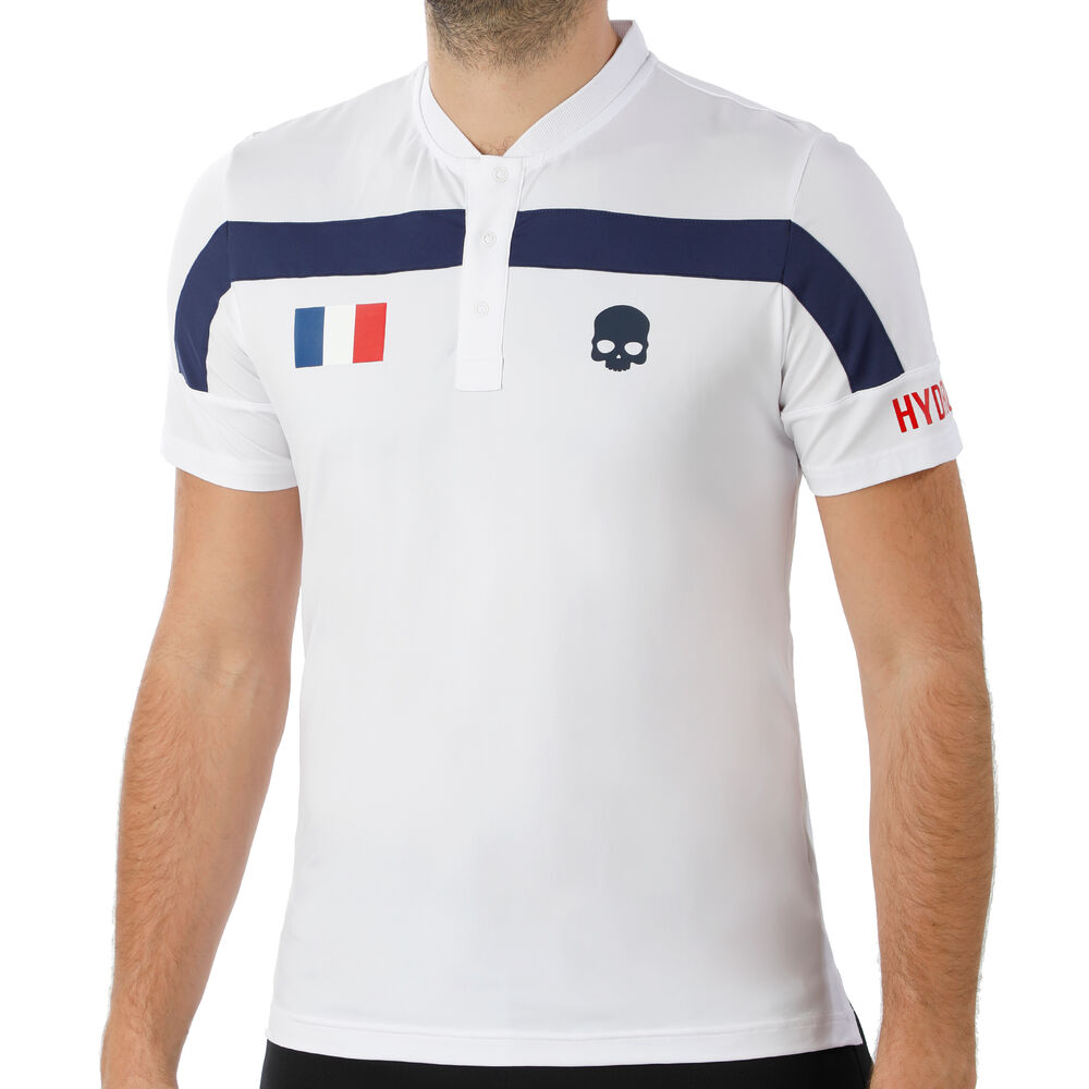 Hydrogen Nation Cup Frankreich Tech Serafino T-shirt Hommes - Blanc , Bleu Foncé