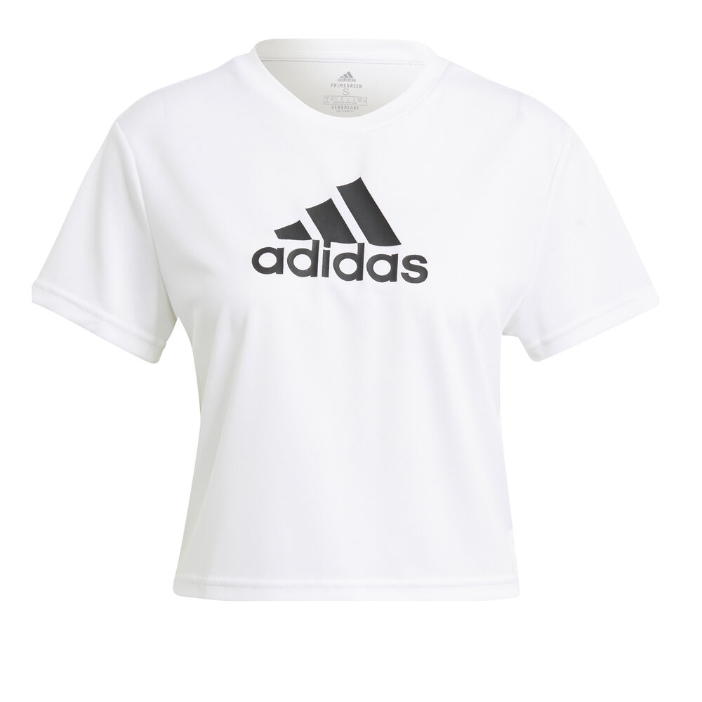 adidas Big Logo Crop T-shirt Femmes - Blanc , Noir